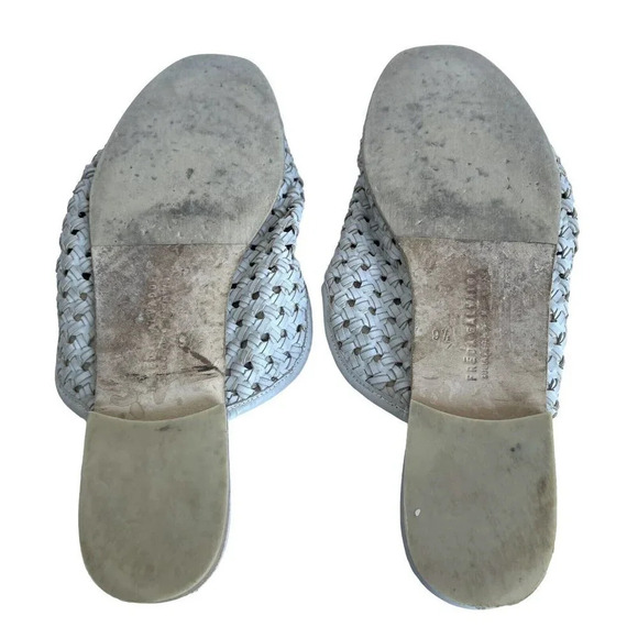 Freda Salvador Murphy Woven Leather Mules Perforated Slip On Shoe Misty Grey 9.5 - Picture 5 of 5